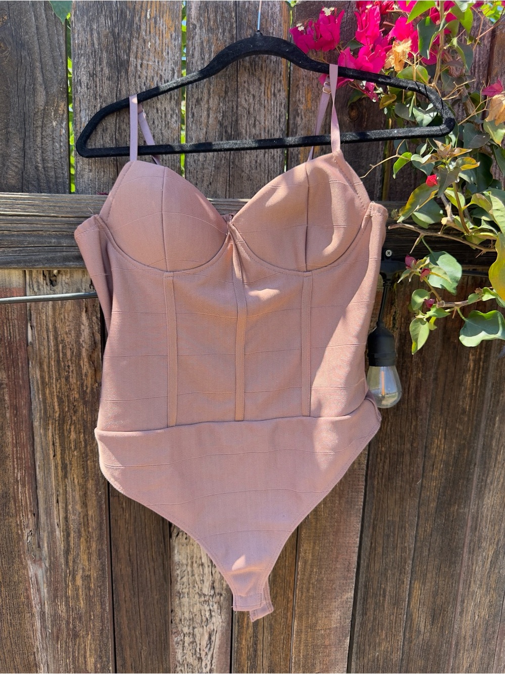 Corset Bodysuit in Mauve Pink medium